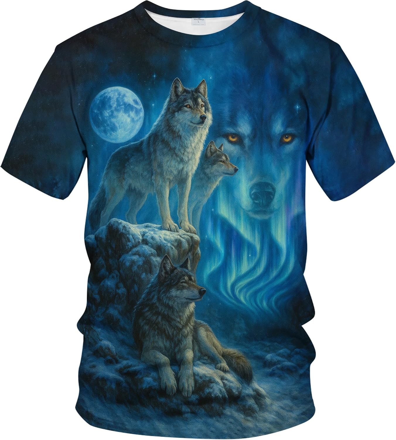 Funny Wolf Graphic T-Shirt Novelty Short Sleeve Crewneck Shirt