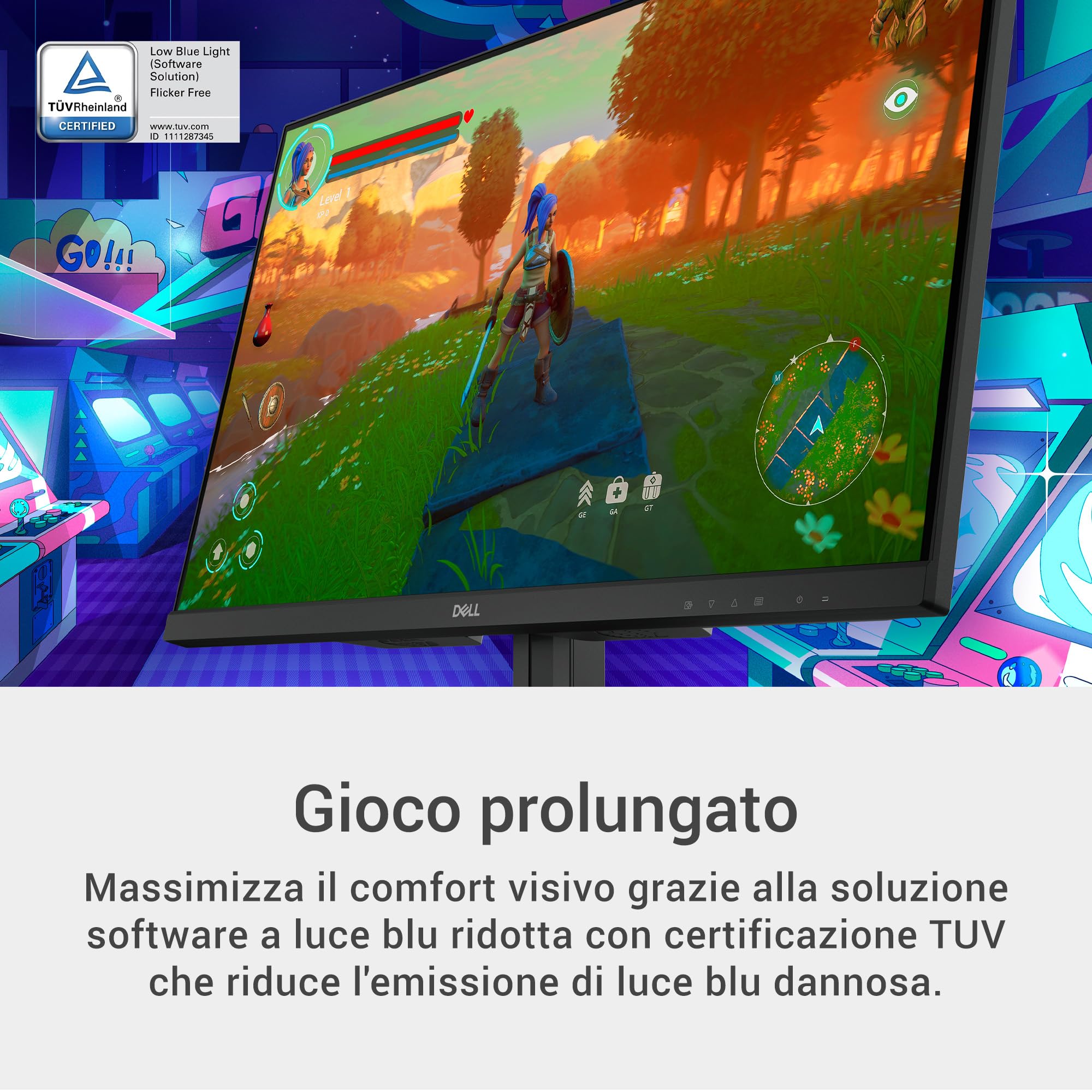 Dell G2725D 27" QHD (2560x1440) Monitor Gaming, 180Hz, IPS, 1ms, AMD FreeSync, 99% sRGB, DisplayPort, 2x HDMI, 3 Anni di Garanzia, Nero
