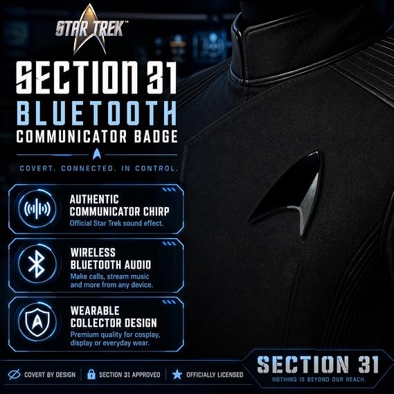 Star Trek Section 31 Bluetooth ComBadge for Calls, Texts & Chirping feature