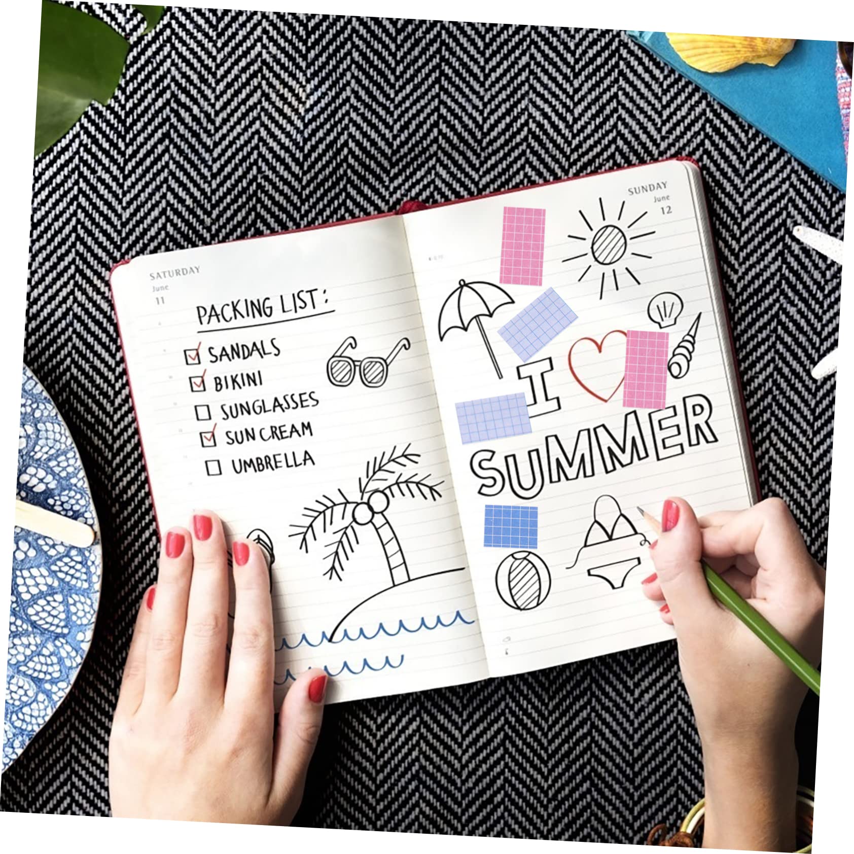 Ciieeo 28 Nastro Decorativo Autoadesivo Con Motivo Di Washi Tape Per Scrapbooking e Decorazioni Creative Stile Misto