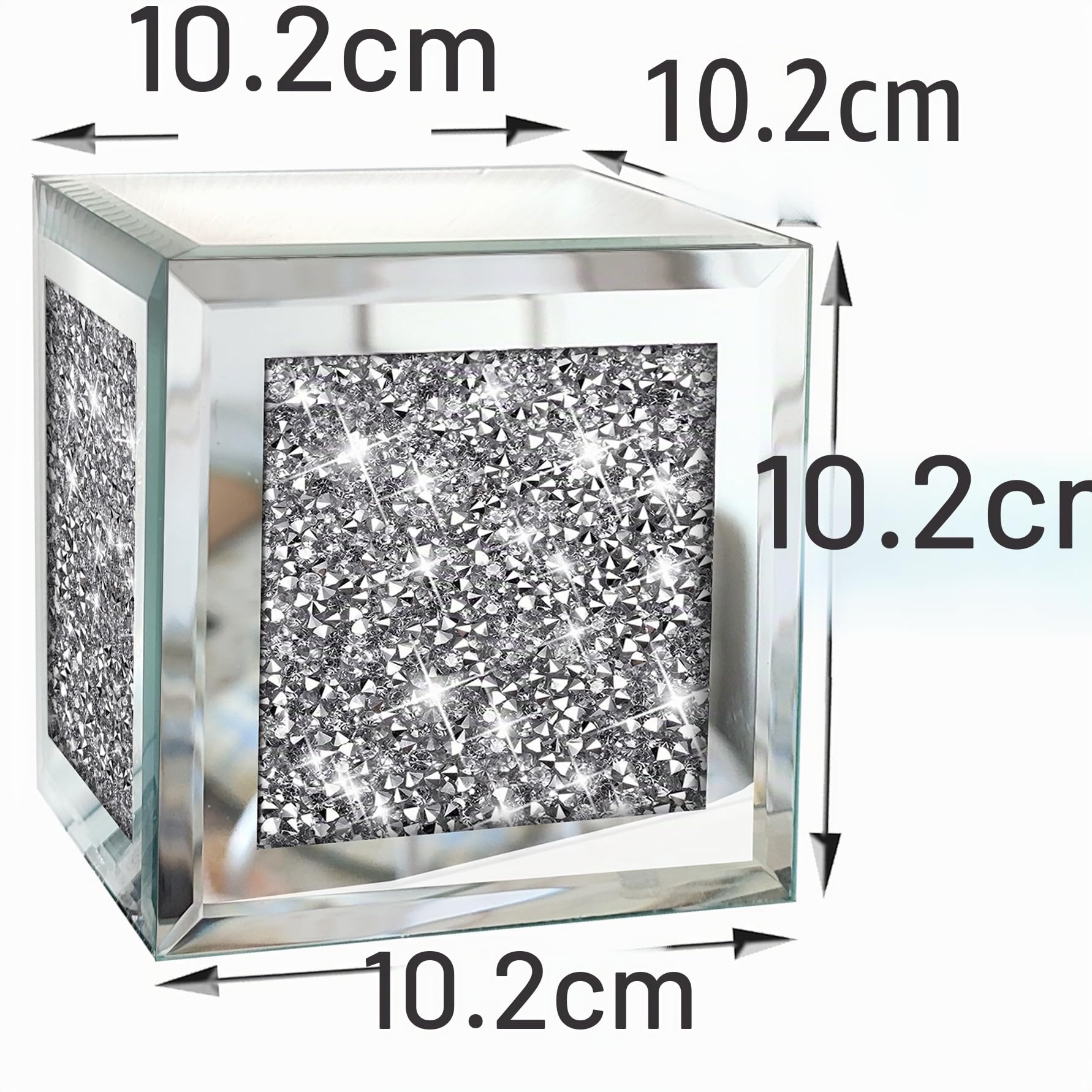 ZOLAPI 2 Stück Crystal Crush Diamond Kerzenleuchter, wunderschöne Silberne verspiegelte Wandleuchter, Kerzenhalter Glas Wanddekorationen für Wohnkultur, Wohnzimmer, Esszimmer, Schwebende Regale