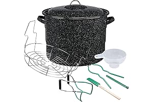 Granite Ware 8 Piece Enamelware Water bath canning Pot with Canning kit and Rack