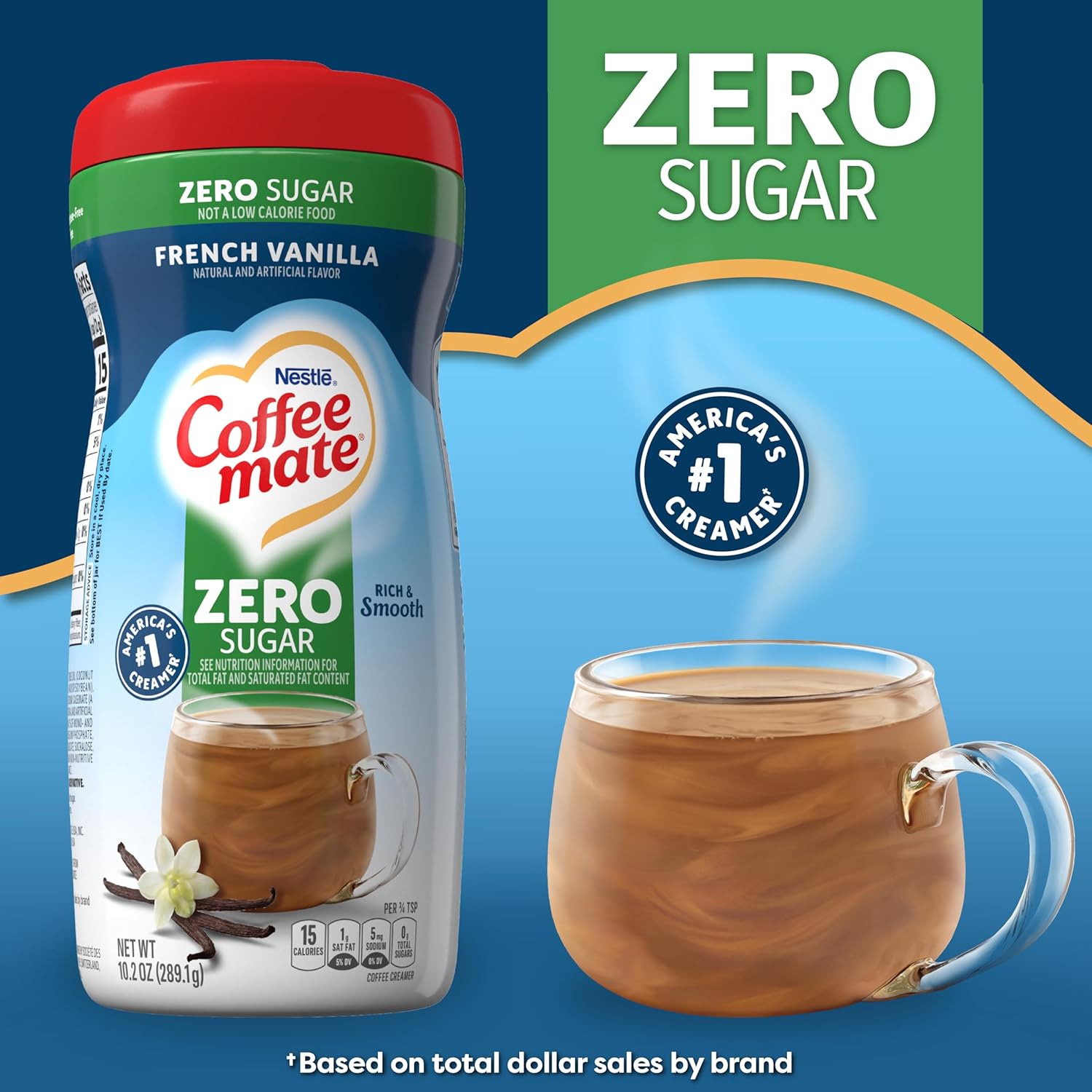 Coffee-mate French Vanilla, Sugar-Free Powdered Coffee Creamer, 10.2-Ounce Units (Pack of 6)