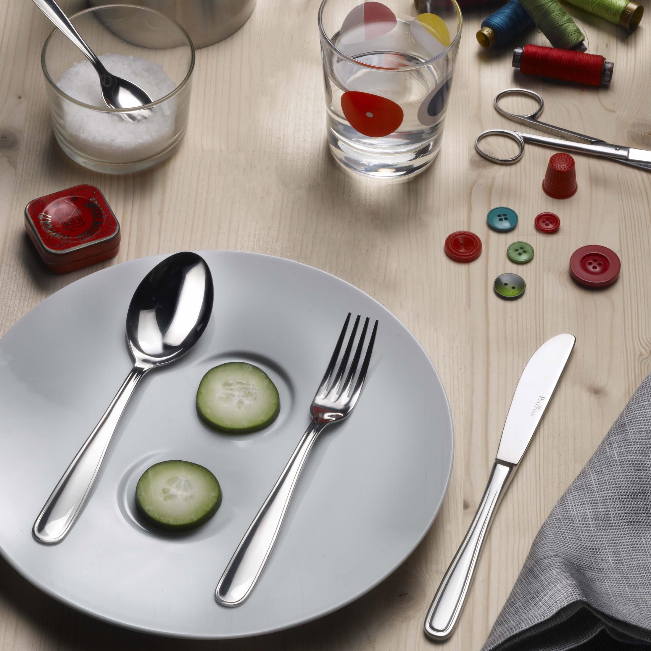 Pintinox - Set completo Posate da 51 pezzi, Acciaio Inox 18/10, Servizio di posate miste serie One, Prodotte in Italia