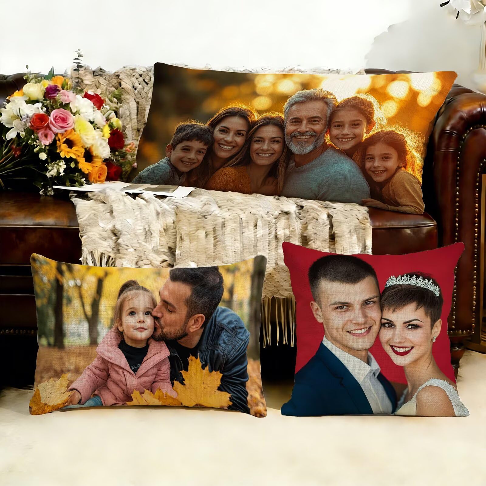 Cojin Personalizado Foto a Doble Cara 60x180cm - Cojines Exterior,Funda de Almohada Impermeable - Regalo Original para San Valentín y Aniversario Parejas para Cama Sofa Terraza Salon Jardin J1-143