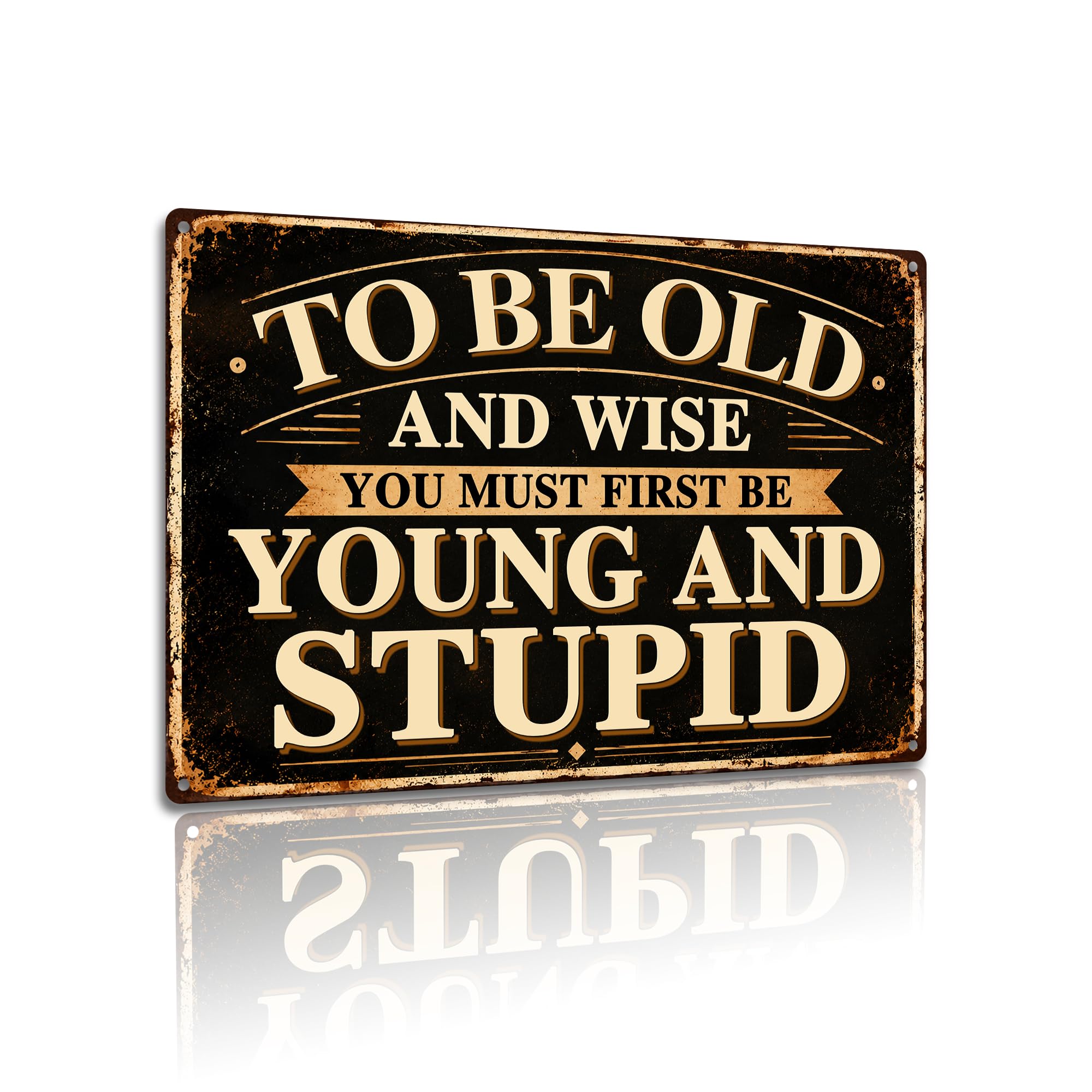 To Be Old And Wise Aluminium Metal Sign 8x12 Inch Funny Vintage Quote Wall Plaque Rustic Home Bar Garage Man Cave Decor Gift for Friends (25171)