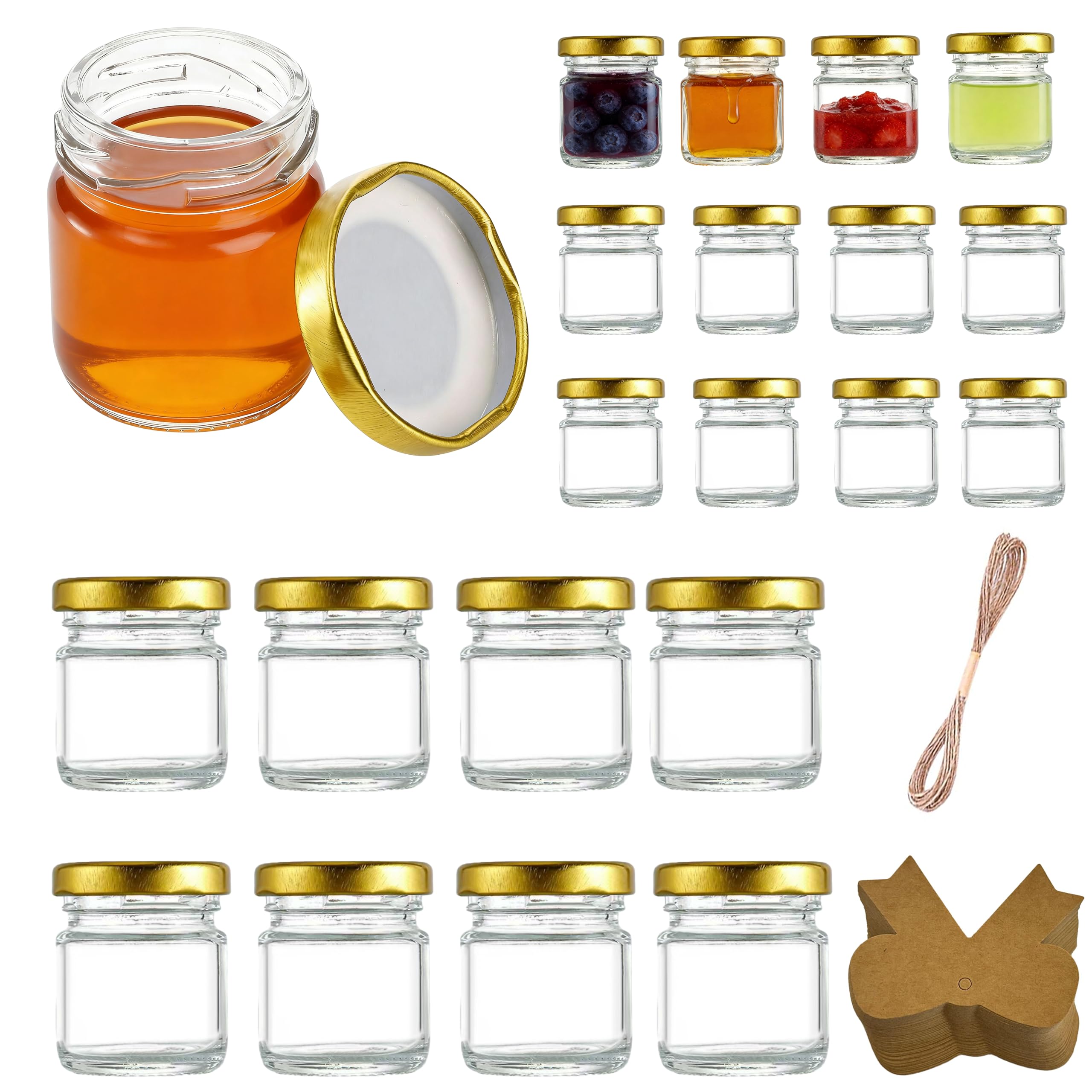 Mini Pot à Miel en Verre 50ml pour Éviter le Gaspillage des Confitures