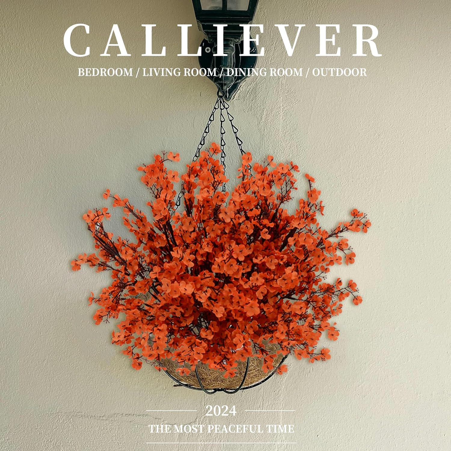 12 Pcs Babys Breath Tangerine Flowers Artificial Gypsophila Bouquets Real Touch Fake Silk Flowers for Home Office Wedding Restaurant Centerpieces Christmas Party Decor - Image 7