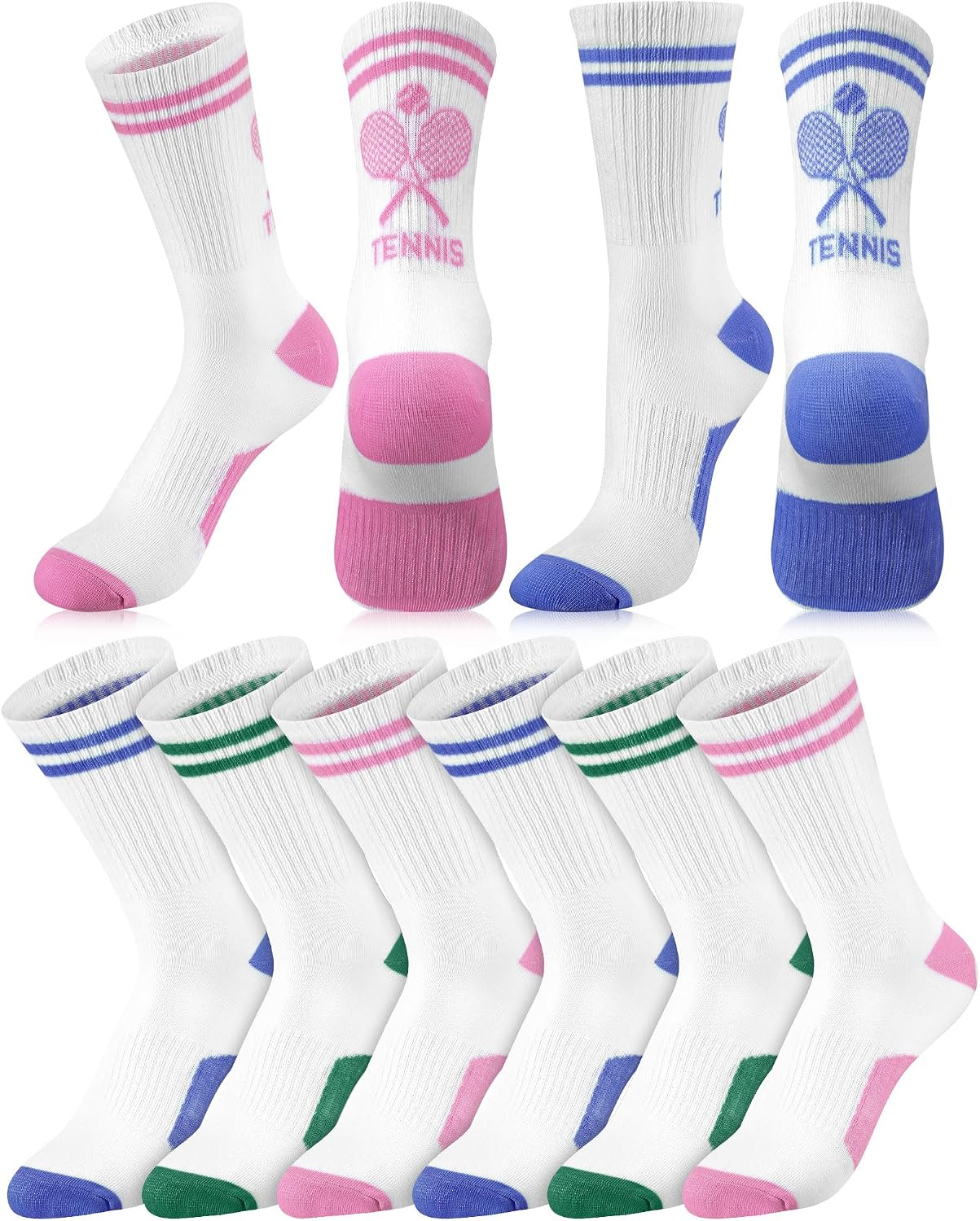 6 Pairs Tennis Volleyball Socks Sports Gifts