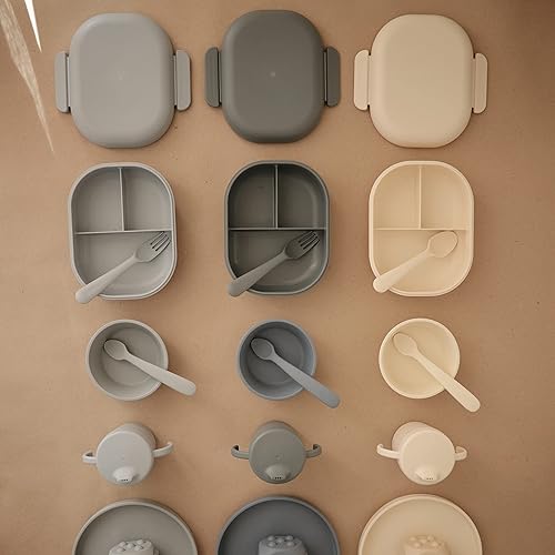 Miniatura 5 de mushie Trainer Sippy Cup Fabricado en Dinamarca Tapa giratoria y asas resistentes a fugas 6 meses + (humo)