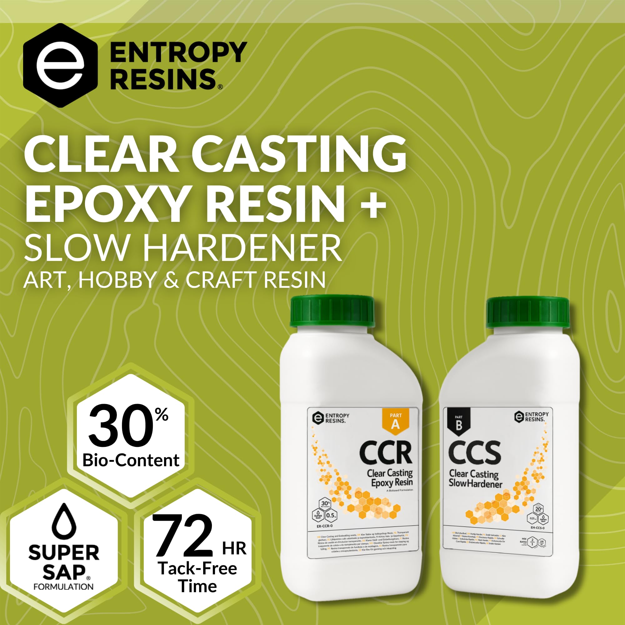 Entropy Resins Biobased Clear Casting Kit – 0.664 Litre Craft Resin Kit ...