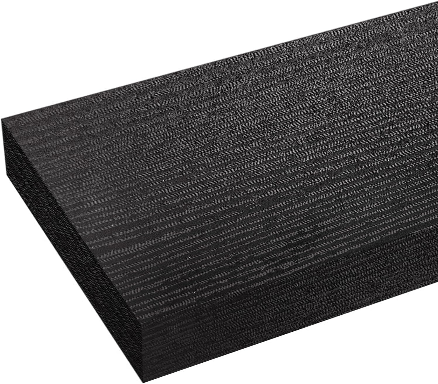 Floating Shelves for Wall, 24" Wall Mounted Shelves, Industrial Minimal Decor & Storage for Bathroom, Home Office, Living Room, Study, with Invisible Brackets, Set of 2, Black