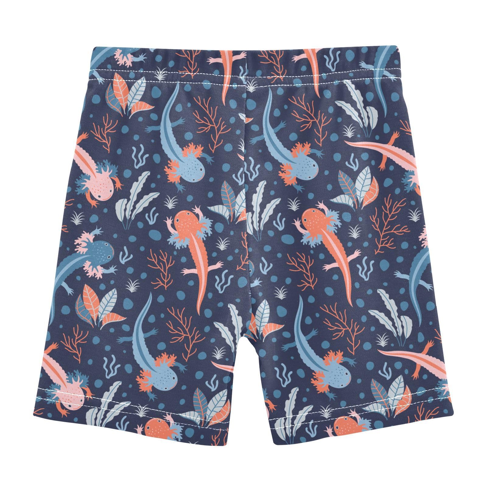 JHKKU Girls Axolotl Shorts Cotton Cartwheel Bike Kids Biker Under Dress Dance Short Girl Clothes 5T