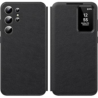 For Samsung Galaxy S26 Ultra Smart View Case, Wallet Smartphone Case, for Samsung S26 Ultra 5G Mobile Phone Case Clear View, 