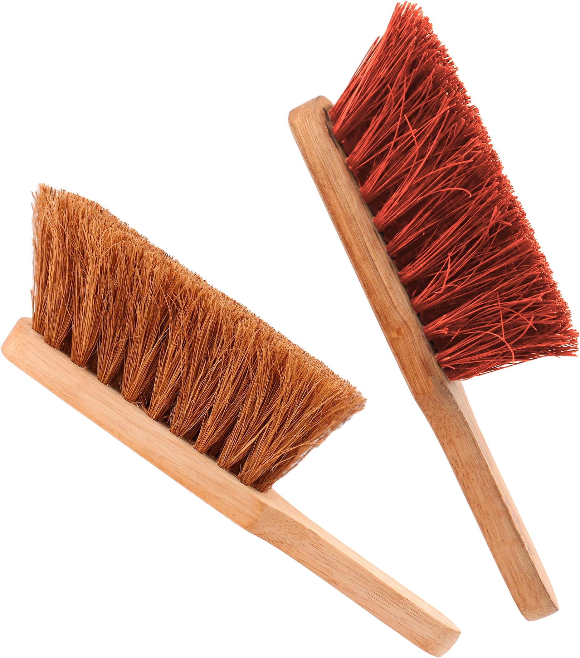Cottam Brush, Scrubbing and Cleaning Hand Brush Set, Natural Soft Coco and Stiff Bassine Bristle with Wooden Handles, Pack of 2