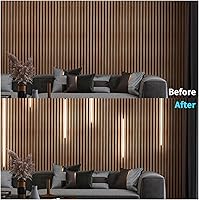 Vista 7 de Art3d LED Recessed Lighting Kit - 6pcs Self-adhesive White LED Light with Smart Switch, 3000k Touching Switch Light for Wood Slat Wall Panels