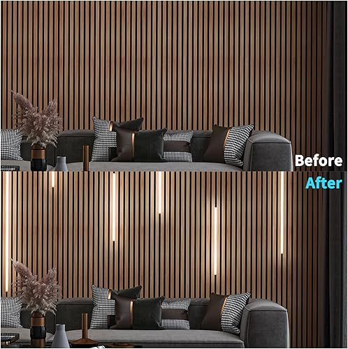 Miniatura 7 de Art3d LED Recessed Lighting Kit - 6pcs Self-adhesive White LED Light with Smart Switch, 3000k Touching Switch Light for Wood Slat Wall Panels,