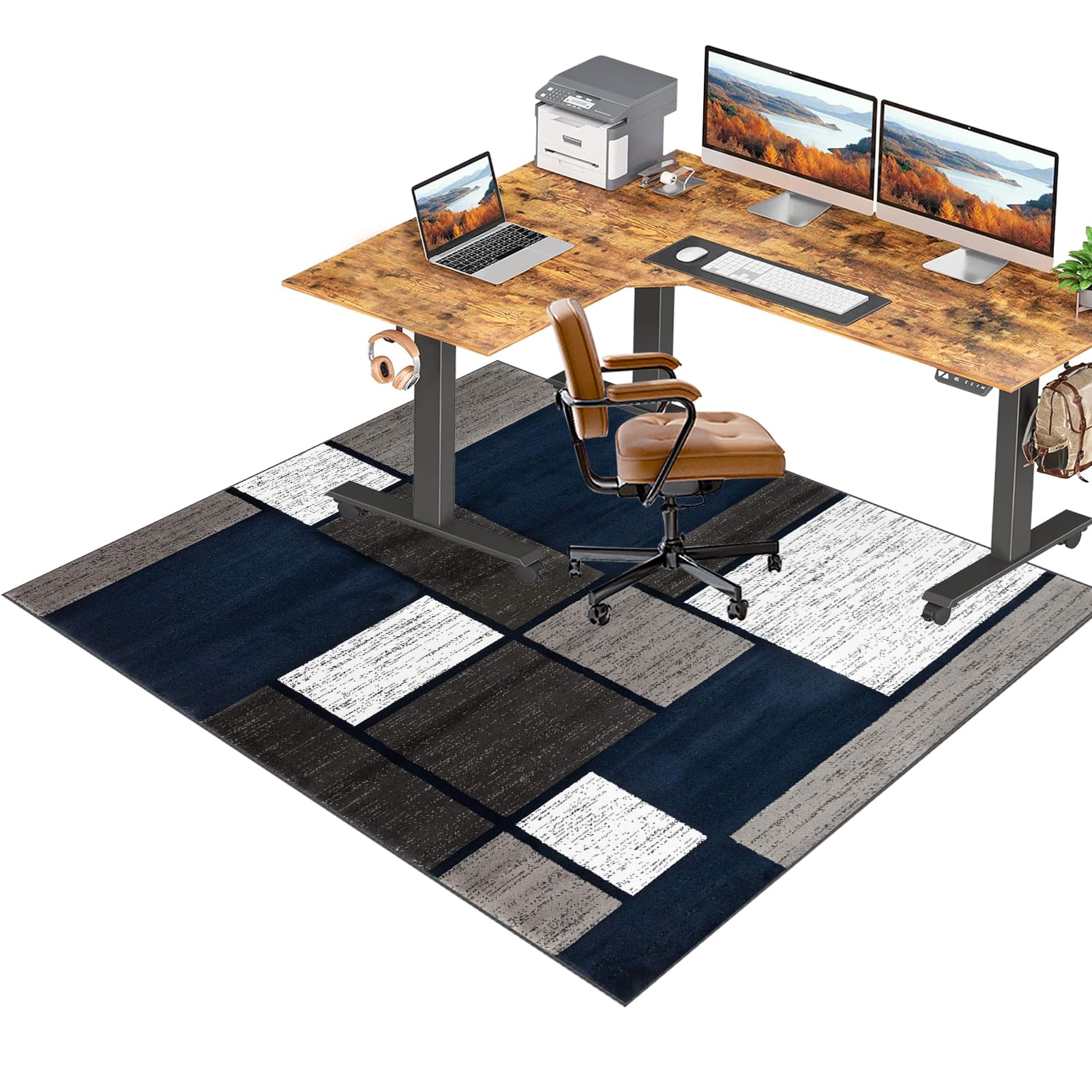 140 x 180 cm Office Chair Mats for Carpeted and Hardwood Floor Heavy Duty Desk Chair Mat Carpet Protector Chair Mat for Home and Office Carpet Chair Mats Floor Mat for Office Chair Anti-skidding