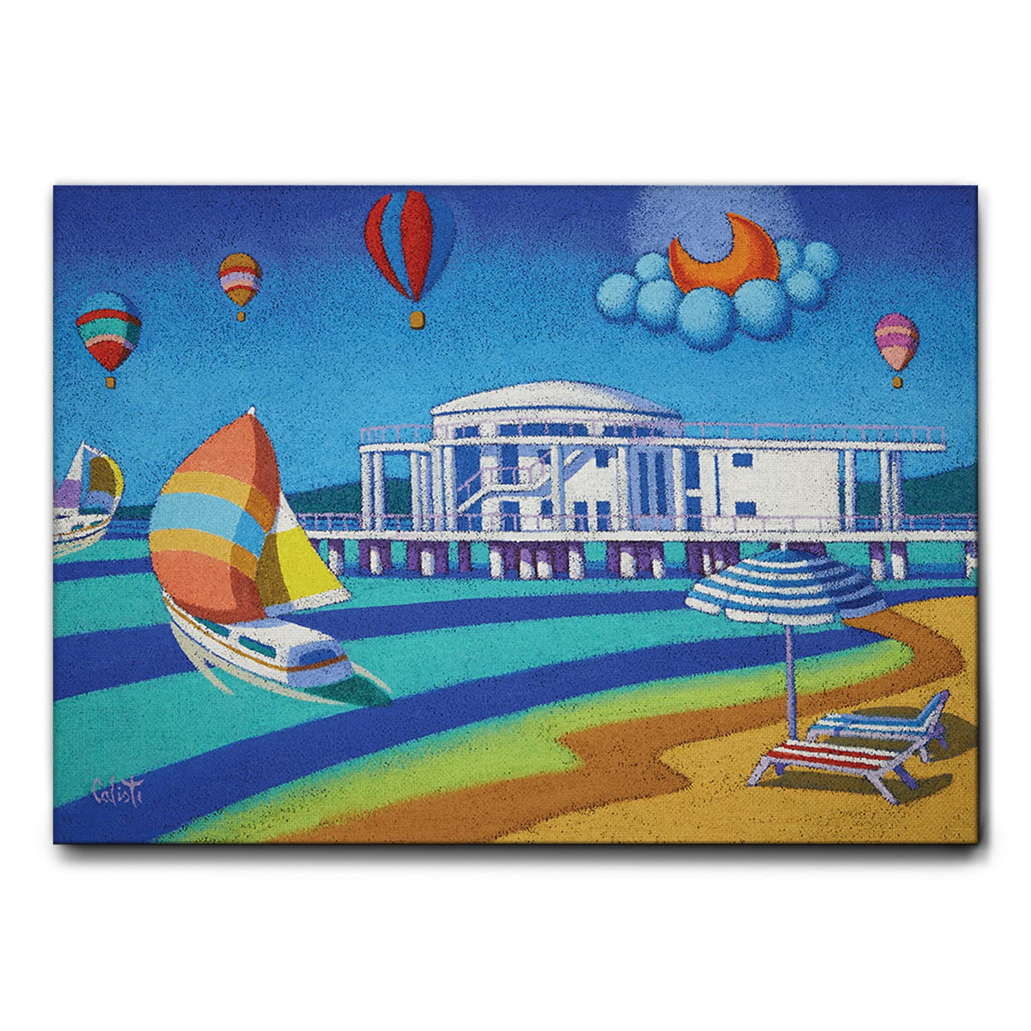 Giallobus - Quadro - Stefano Calisti - Una Rotonda sul mare - Senigallia - Tela canvas - 140x100 - Pronto da appendere - Quadri moderni per la casa