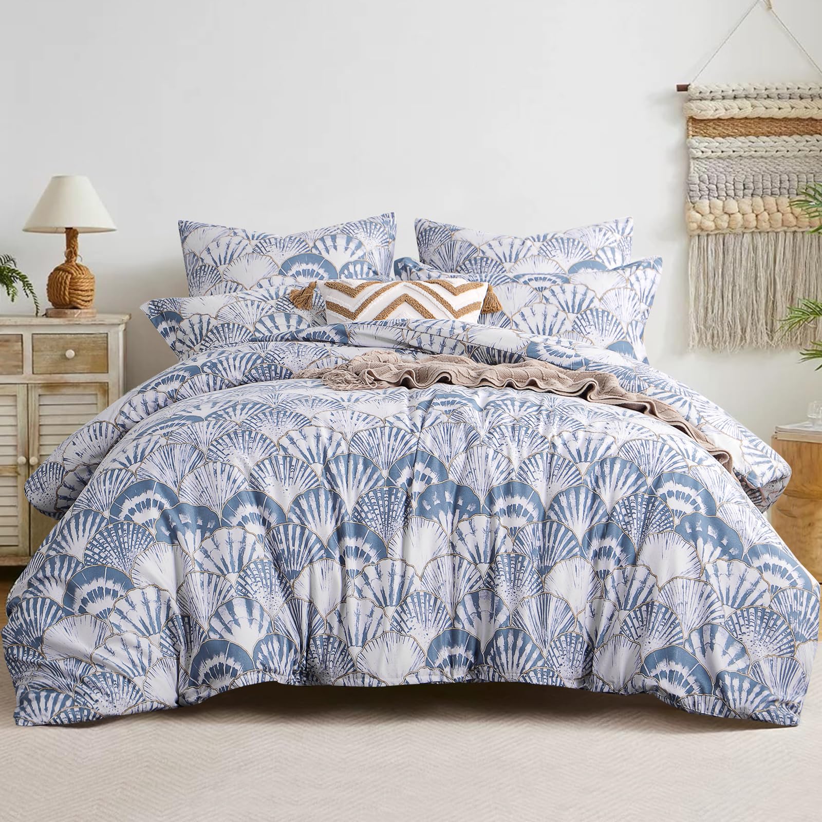 RUIKASI Satin Bettwäsche 200x200 3 teilig Blau - Bettbezug 200 x 200 Set, Bettwäsche-Set 2x2m aus Mikrofaser mit Reißverschluss Weich und Bügelfrei