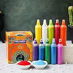 Dreamica Rangoli Colour Powder Tube Kit – 10 Vibrant Shades for Diwali, Navratri & Pongal Home Decoration | Easy Floor Art & Mandir Décor Bottles (Pack of 10)