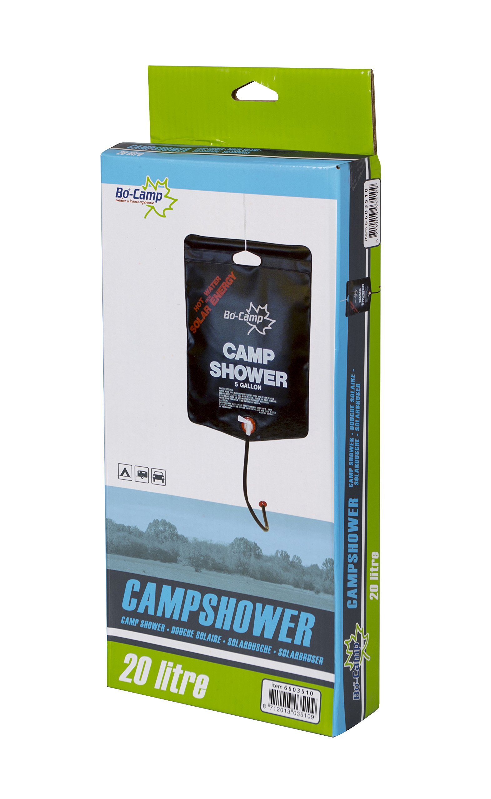 Bo-Camp Doccia Solare per Piscina Nero 20 L
