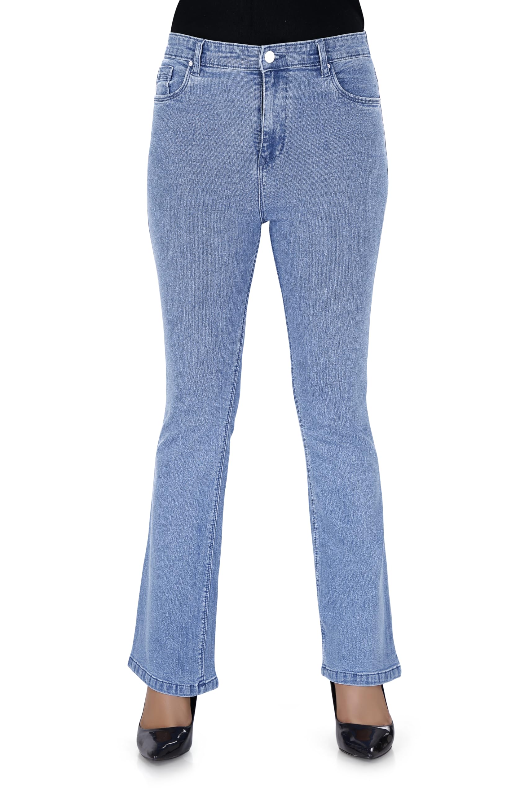 twge Women's Mid Rise Bootcut Jeans - Single Button, Stretchable Denim Pants - Ankle Length - Stylish Casual Wear-picture-16