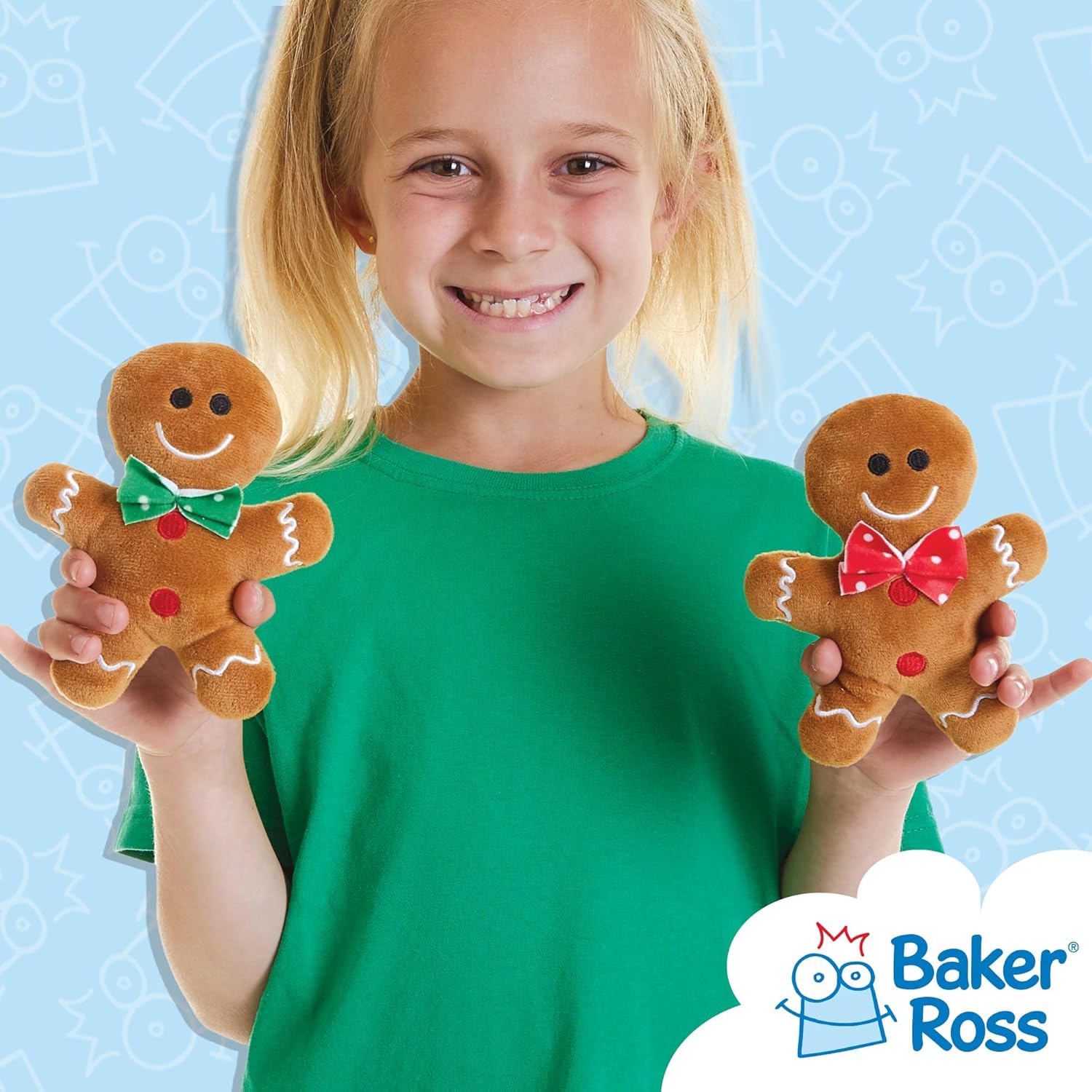 Baker Ross FX333 Gingerbread Man Plush Toys - 3 Pack, Kids Toys