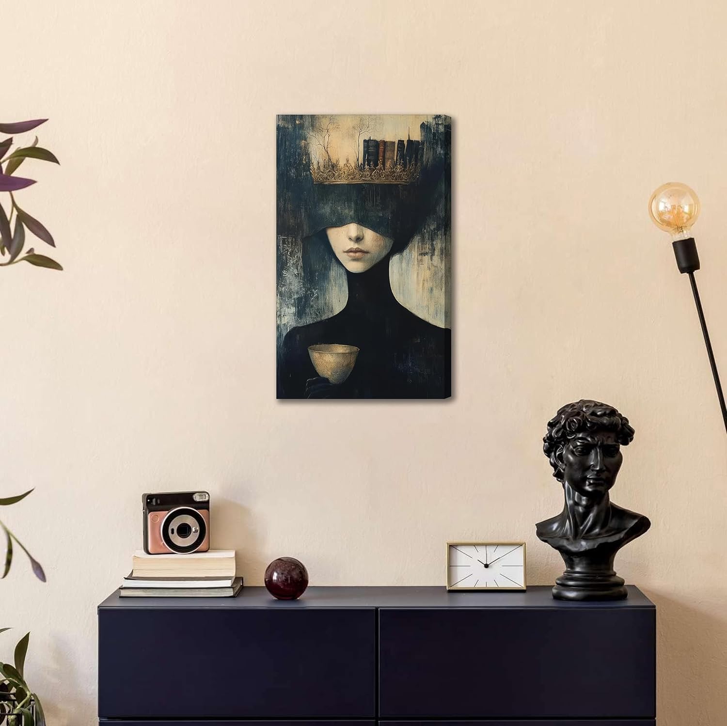 Gothic Canvas Wall Art Dark Academy Painting Picture Wall Decor Victorian Woman Poster Print Artwork for Bathroom Living Room Gallery Library Corner Bedroom Home Decoration