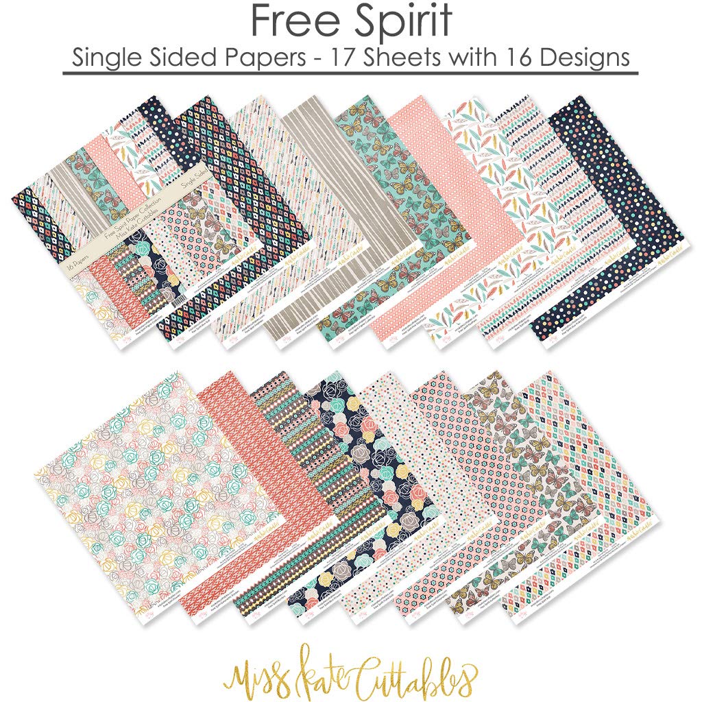 Amazon.com: Pattern Paper Pack - Free Spirit - Scrapbook Premium Specialty  Paper Single-Sided 12"x12" Collection Includes 16 Sheets - by Miss Kate  Cuttables