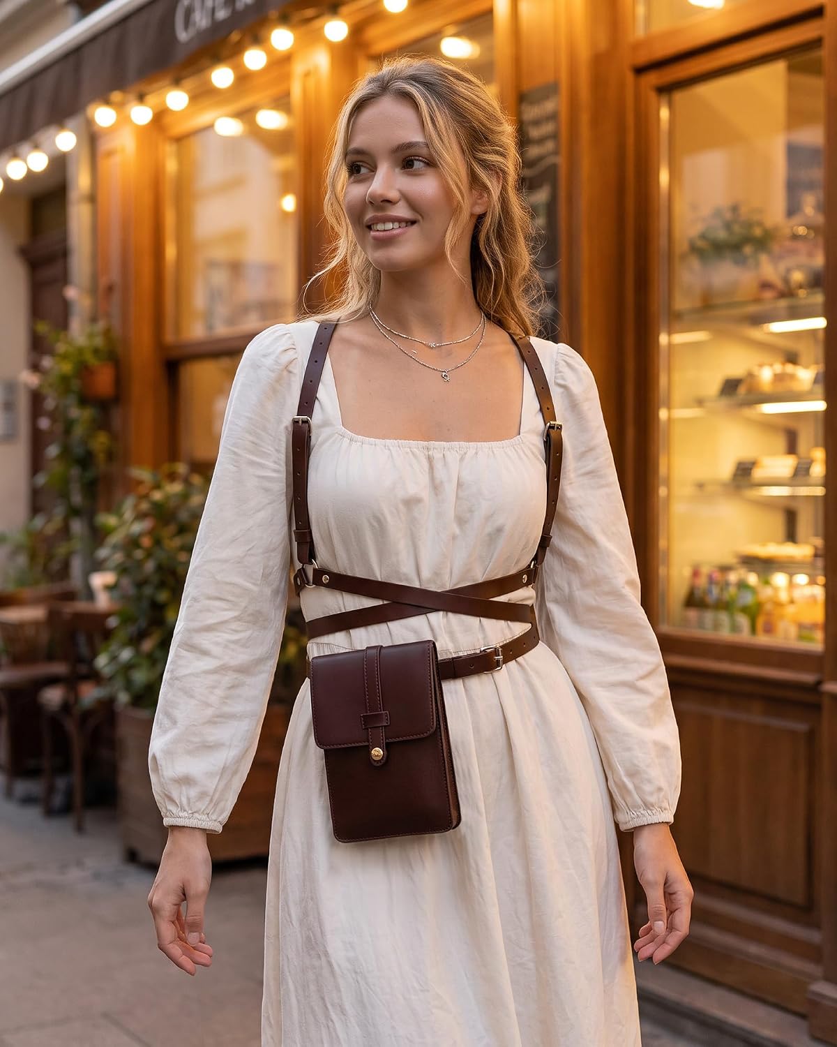 Renaissance Belt Pouch Women Leather Harness Bag Accessories image 4