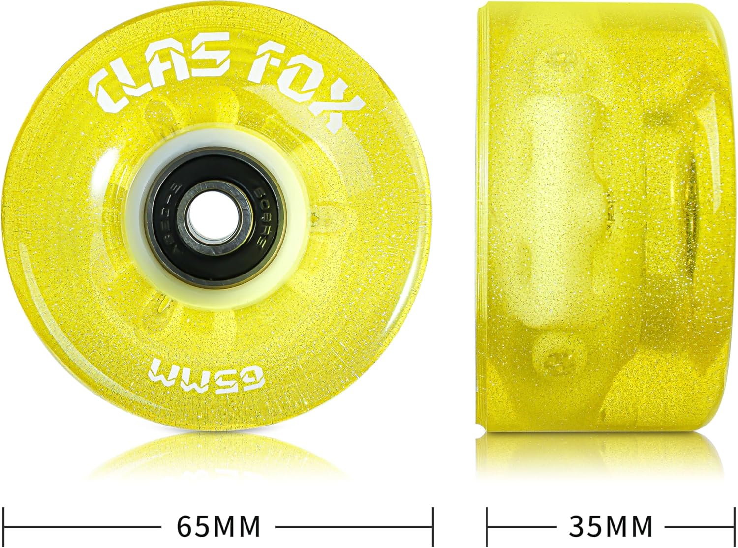 Roller Skate Wheels with ABEC-9 Bearings Installed 65mm X 35mm 82A 8 PCS Outdoor or Indoor for Double Row Skating