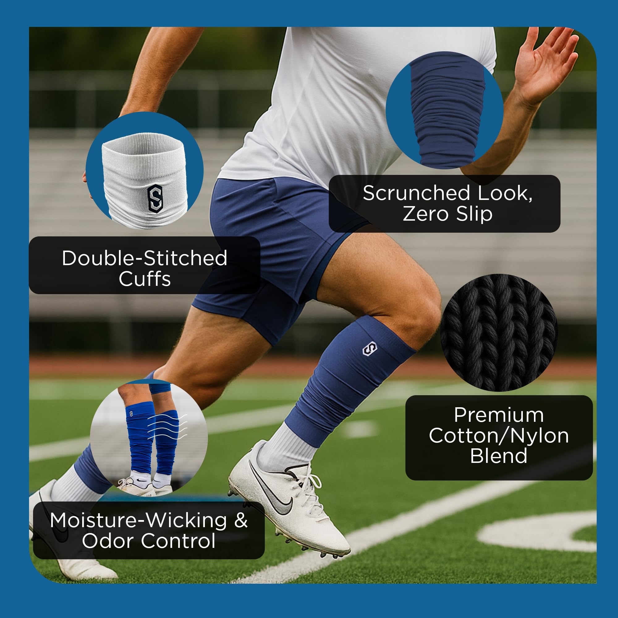 Sports Unlimited Gameday Drip Scrunch - Calcetines de fútbol, para hombres y jóvenes, se venden como un par