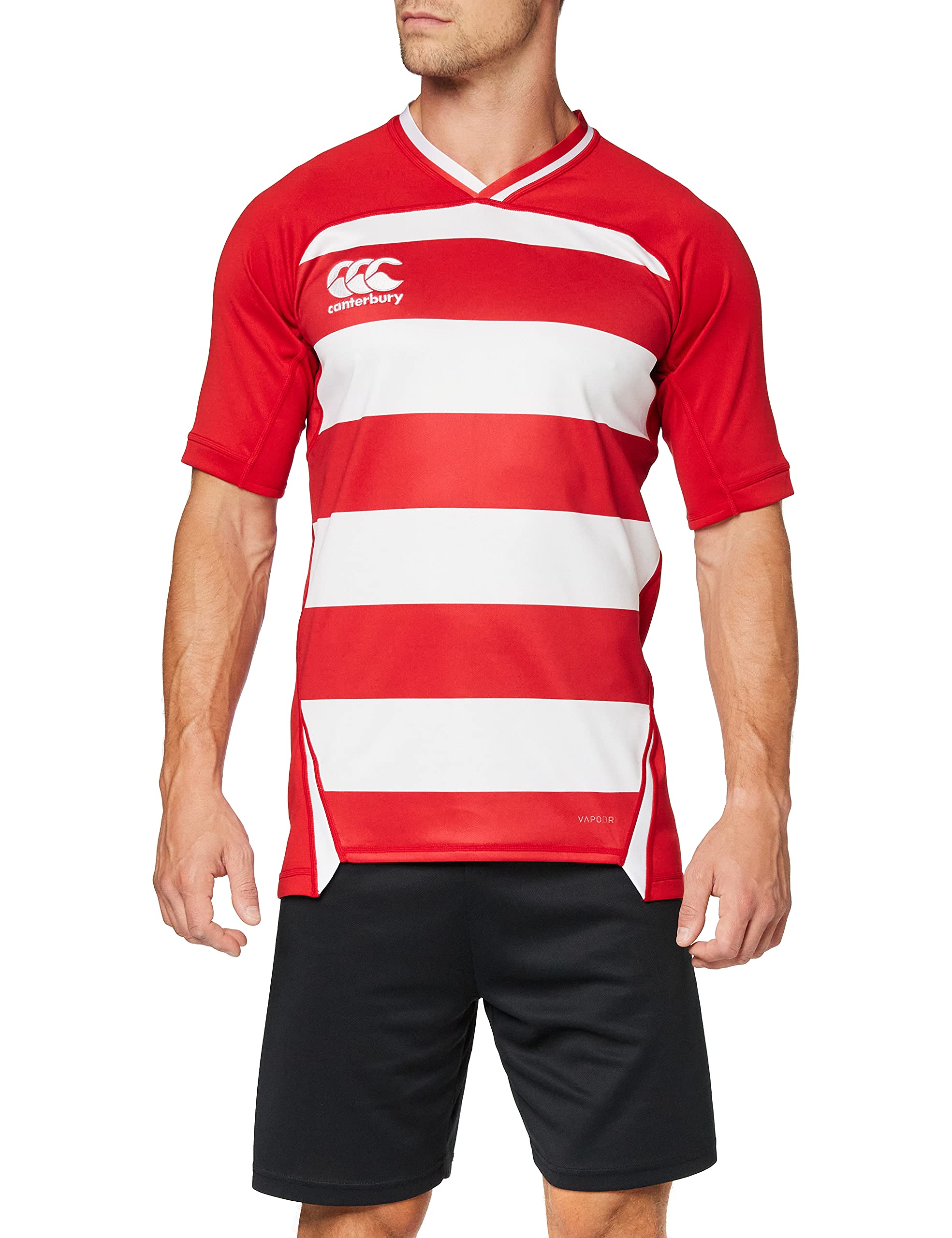 Canterbury Vapodri Evader Hooped Rugby Jersey Maglia Tecnica Rugby Uomo
