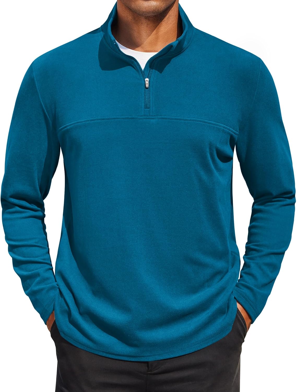 COOFANDY Mens Fleece Quarter Zip Pullover Long Sleeve Mock Turtleneck Sweatshirts Thermal Workout Golf Polo Shirt - Image 8