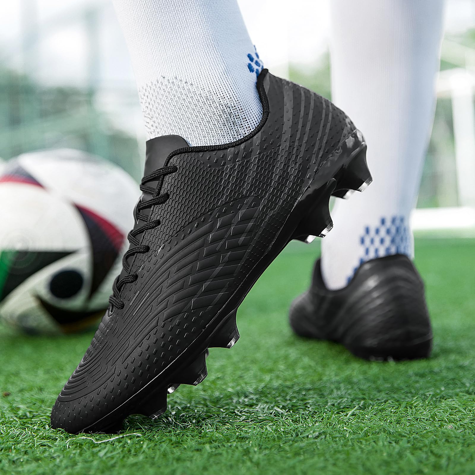 DimaiGlobal Scarpe da Calcio con Tacchetti​​ Uomo Donna Professionali Scarpe da Calcetto per Prato Artificiale Futsal e Allenamento per Interno/Esterno - Antiscivolo Junior