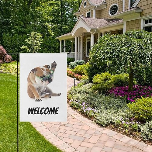 Miniatura 5 de susiyo Linda bandera de jardín de bulldog inglés divertida de 12 x 18 pulgadas con impresión vertical de doble cara para decoración de patio al aire