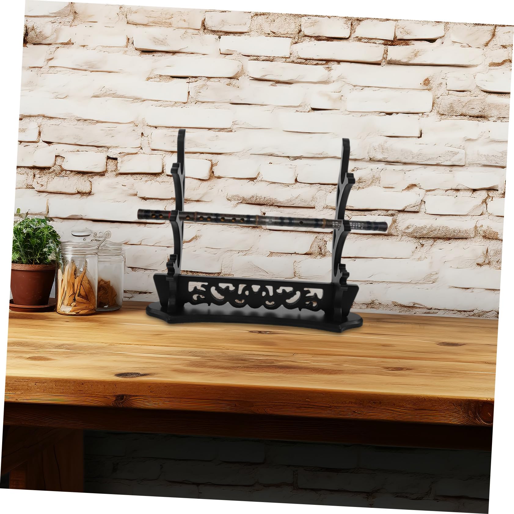 ifundom Estante de Madera Negro para Espadas Diseño Hueco de Dragón, Soporte Decorativo para Espadas, Ahorro de Espacio para Obsequio de Cumpleaños o Decoración Hogar