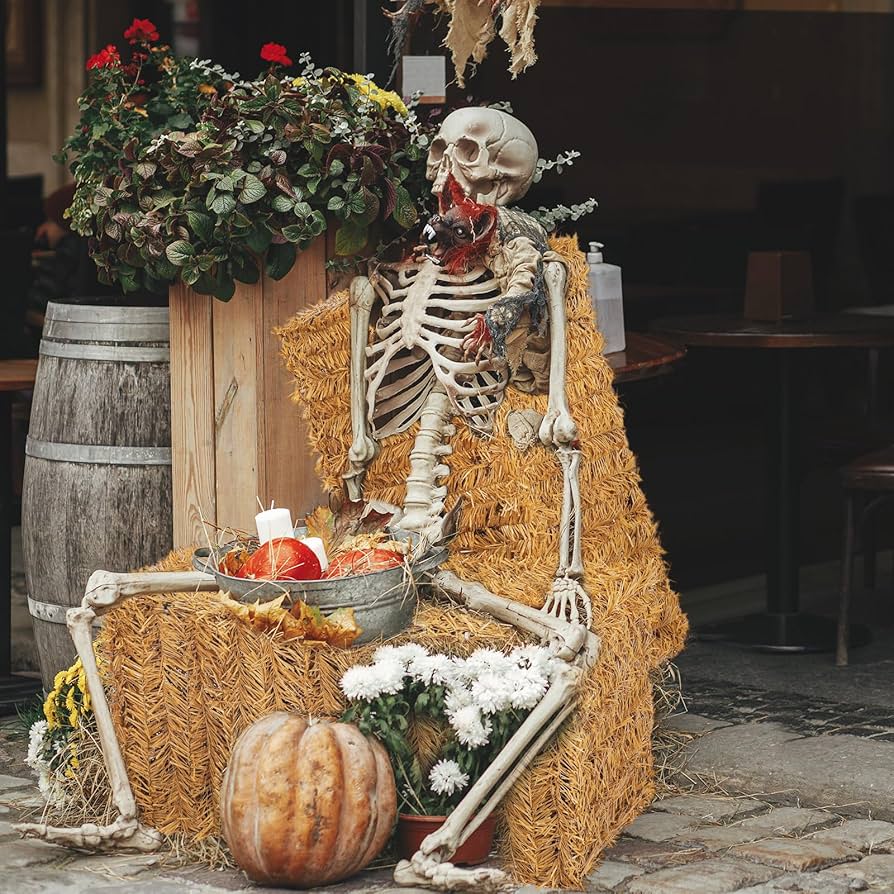 ハロウィン　ブリキ棚 Amazon.com : Suzile 2 Pcs Halloween Decorative Straw Bale