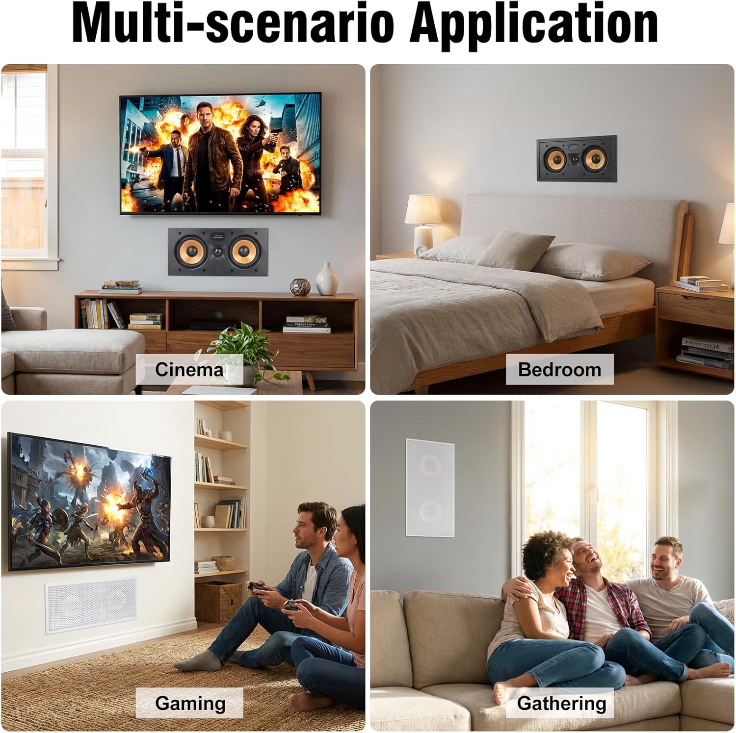 Herdio 2-Way 5.25 Inch Woofer in-Wall Speaker with Paintable Grille- Immersive Sound and Easy Installation for Living Room/Bedroom/Kitchen/Covered Patio (Single) - Image 7