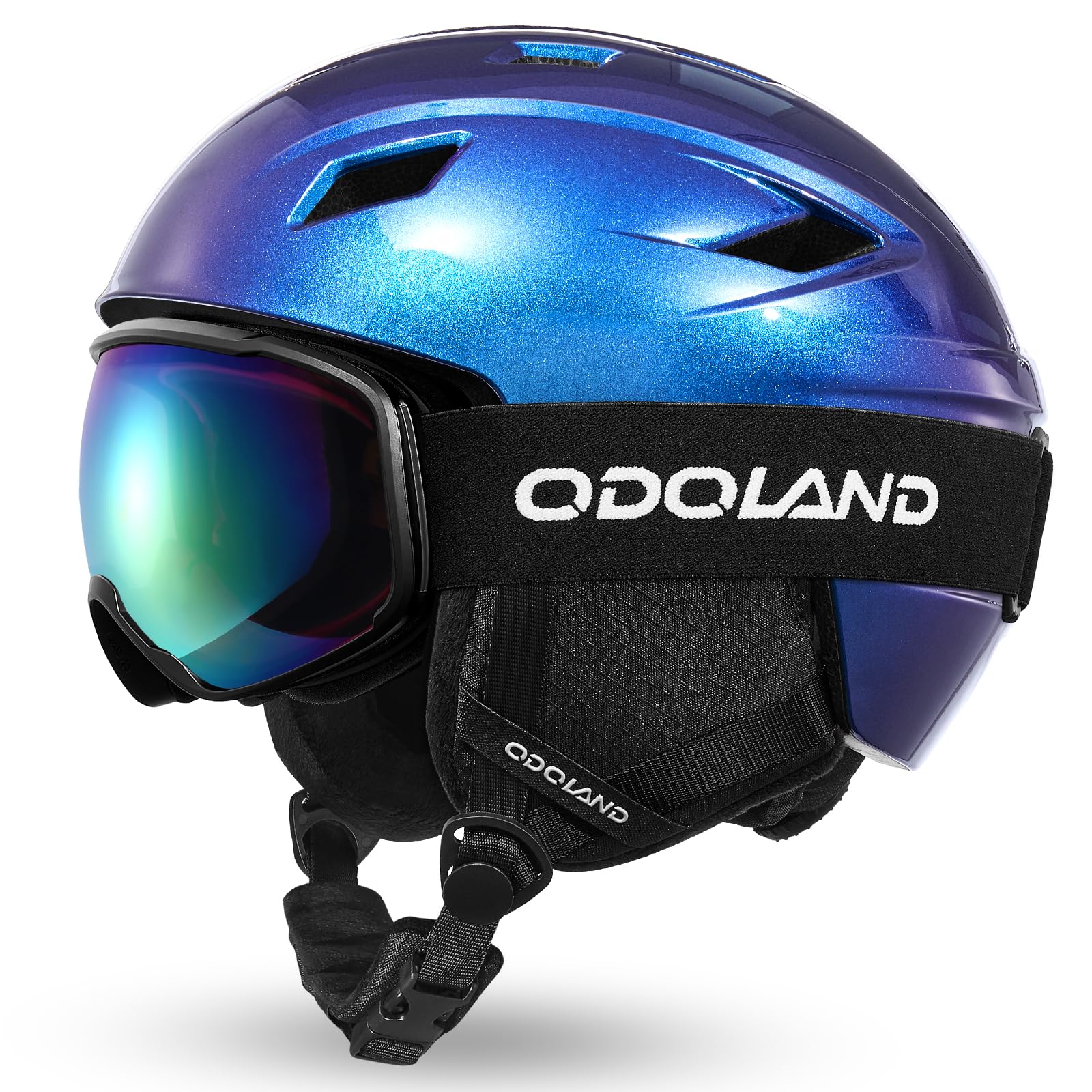 Odoland Kit di Casco Sci con Maschera Sci, Casco Snowboard per Uomo Donna Adolescenti, Casco Ski Regolabile e Occhiali Sci UV400 Proteczione, per Sport Invernali All'aperto