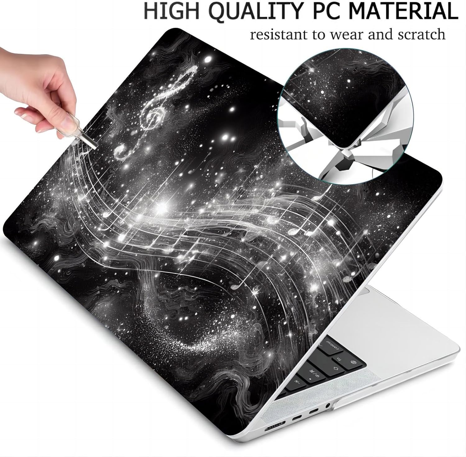 Compatible with MacBook Neo 13-inch, Hard Shell Case with Keyboard Cover and Screen Protector (A3404 A18 Pro chip, 2026 Release) - Music Note MC21665