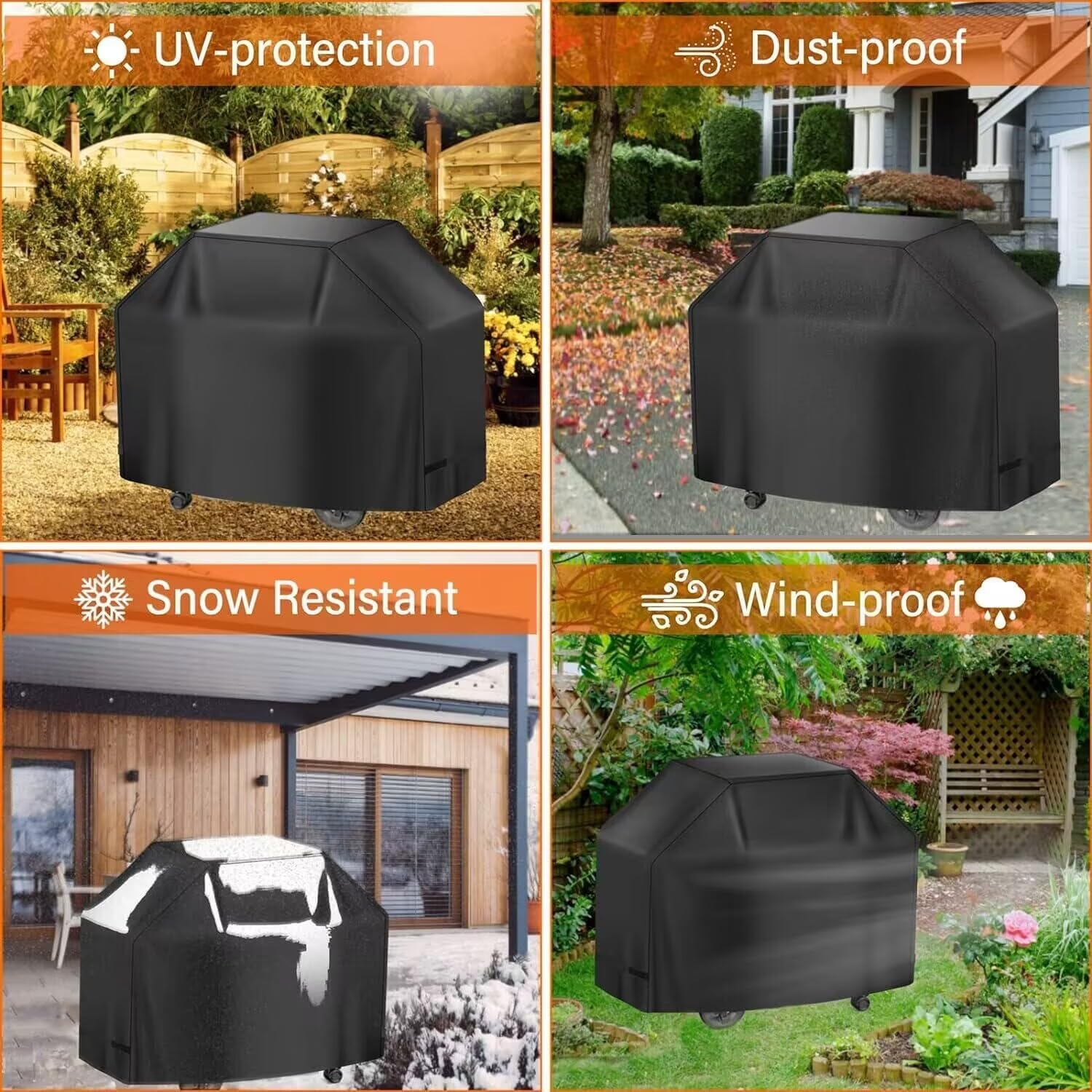 Copertura Per Barbecue Resistente Alle Intemperie - Tessuto Oxford Impermeabile 132x66x109 Cm Con Borsa Ripiegabile