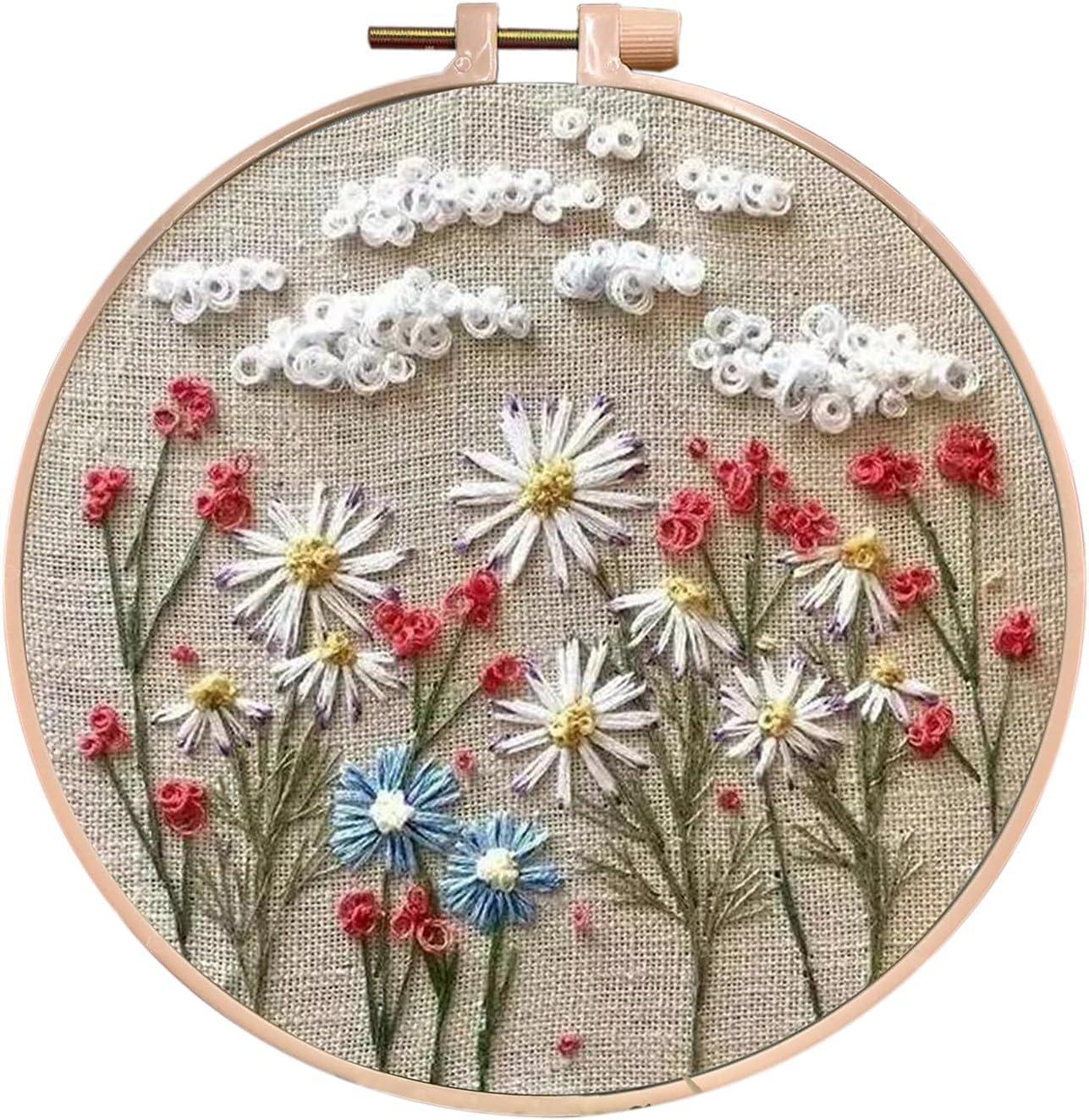 Eiialerm Kit Punto Croce Fai Da Te Per Adulti, Fiori Rose 40x50cm - Tela Prestampata 11CT, Principianti