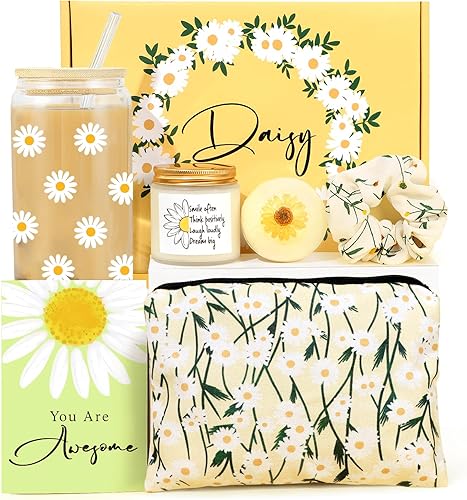 Miniatura 8 de Taza de cristal con tapa y pajita, bonitos regalos de margaritas para amigas y mujeres, regalos de cumpleaños para mejores amigas, vaso de café