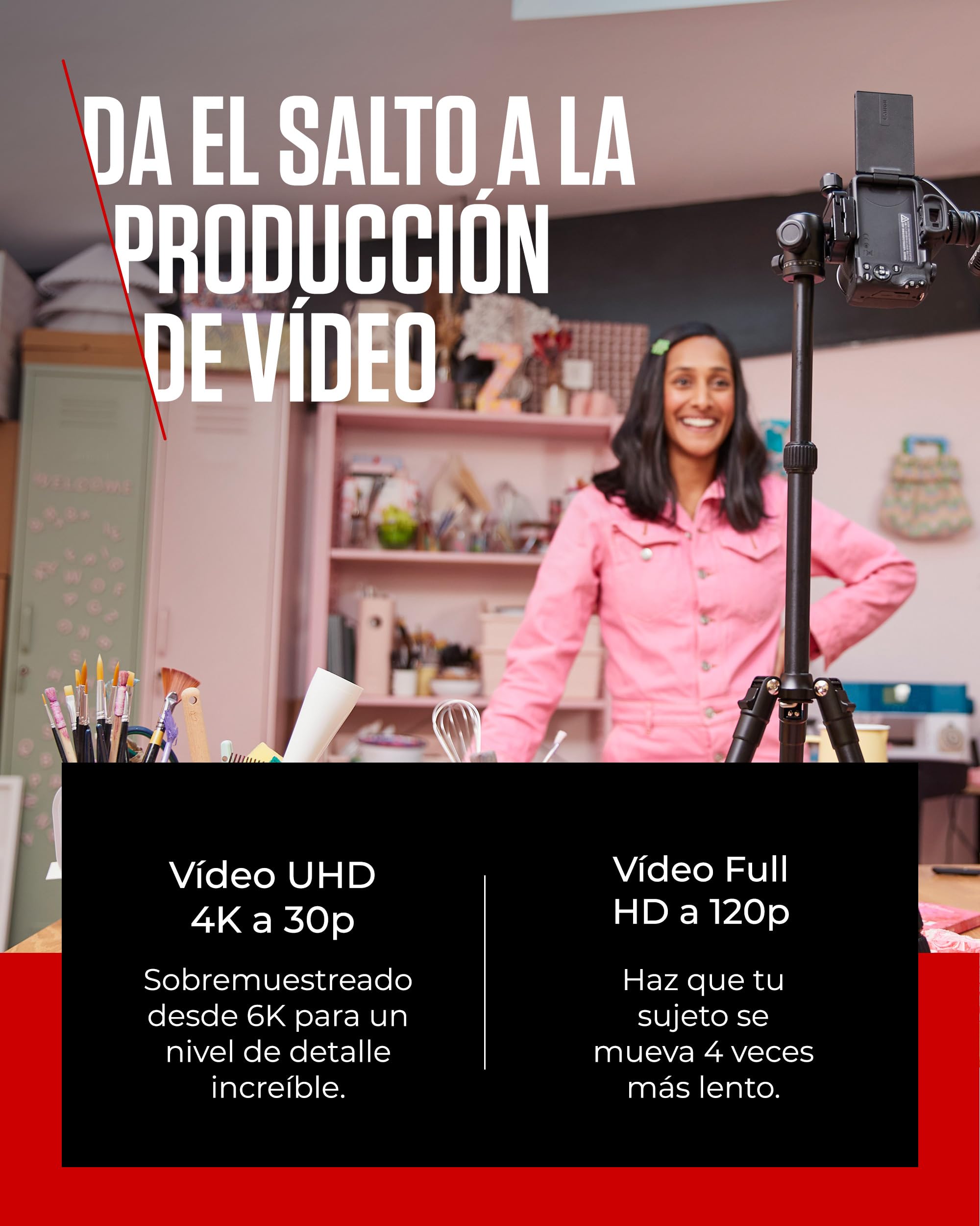 Canon EOS R50 Cuerpo Cámara Mirrorless + Objetivo RF-S 18-45 mm + RF 75-300mm Kit Doble Zoom -4 EV, Vídeo 4K 30 fps, Dual Pixel CMOS AF II, Pantalla Táctil de Ángulo Variable, Negro