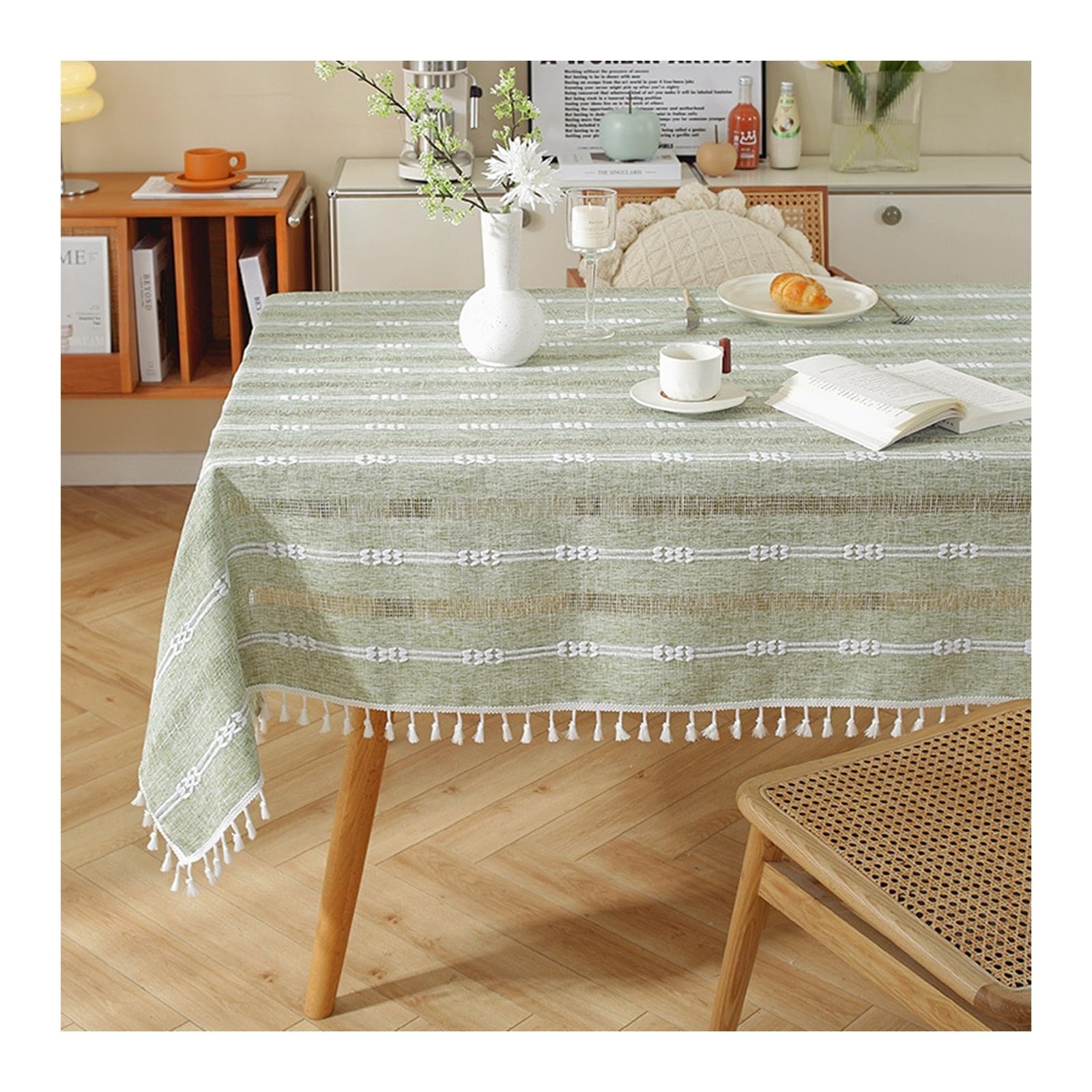 Nappe anti-tache verte 140x200 imperméable pour protection de table