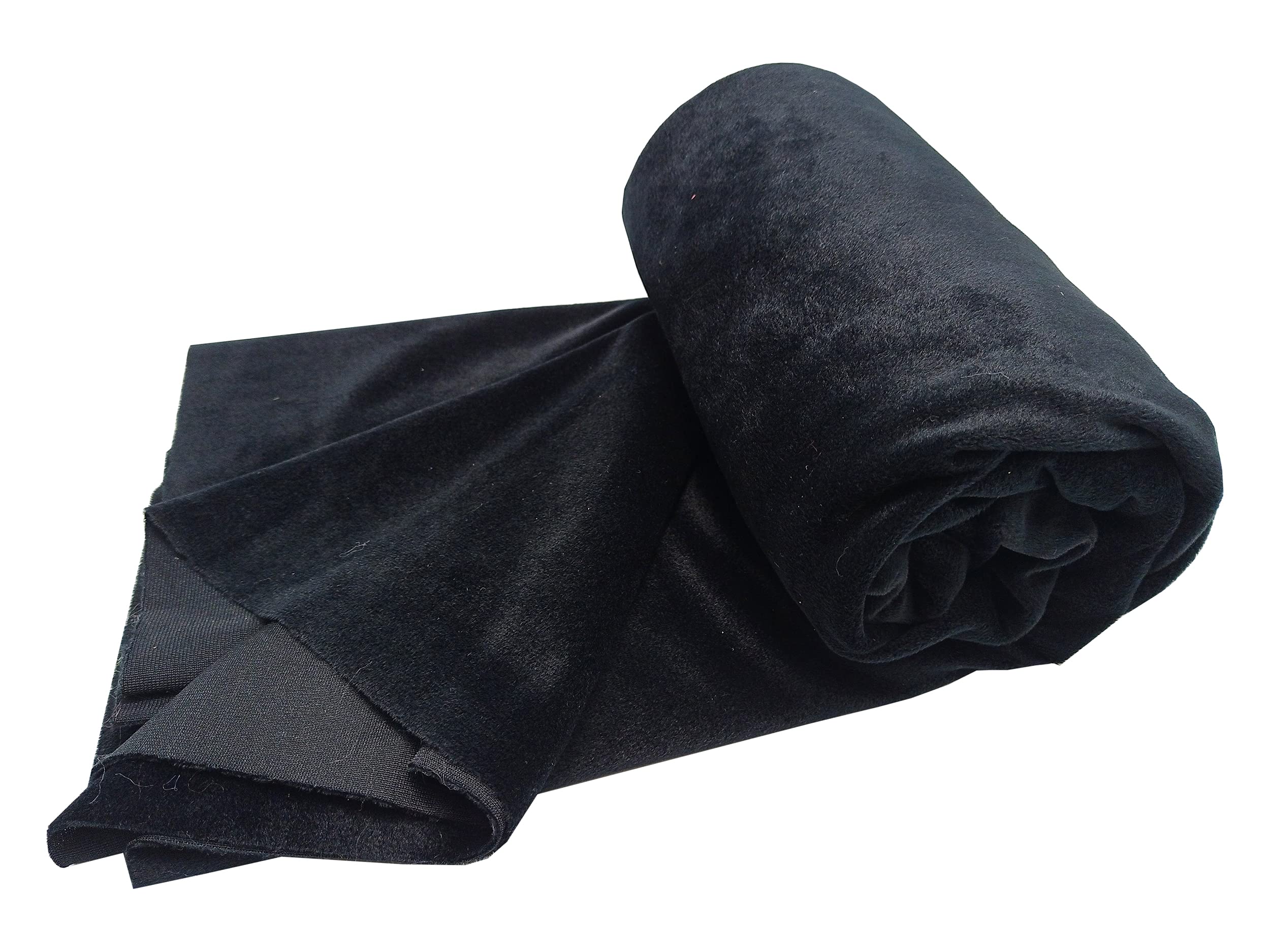 VARDHMAN Super Soft Velvet Finish Polar Fleece Felt Fabric, Size 39 x 32 inch Used in Home Decor, Cushions & DIY Soft Toys Making, Dresses, Art & Craft, Jackets, Booties, Eye Mask etc- Color �Black