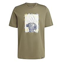 Adidas Uomo Doodle Graphic Tee, Olive Strata, M