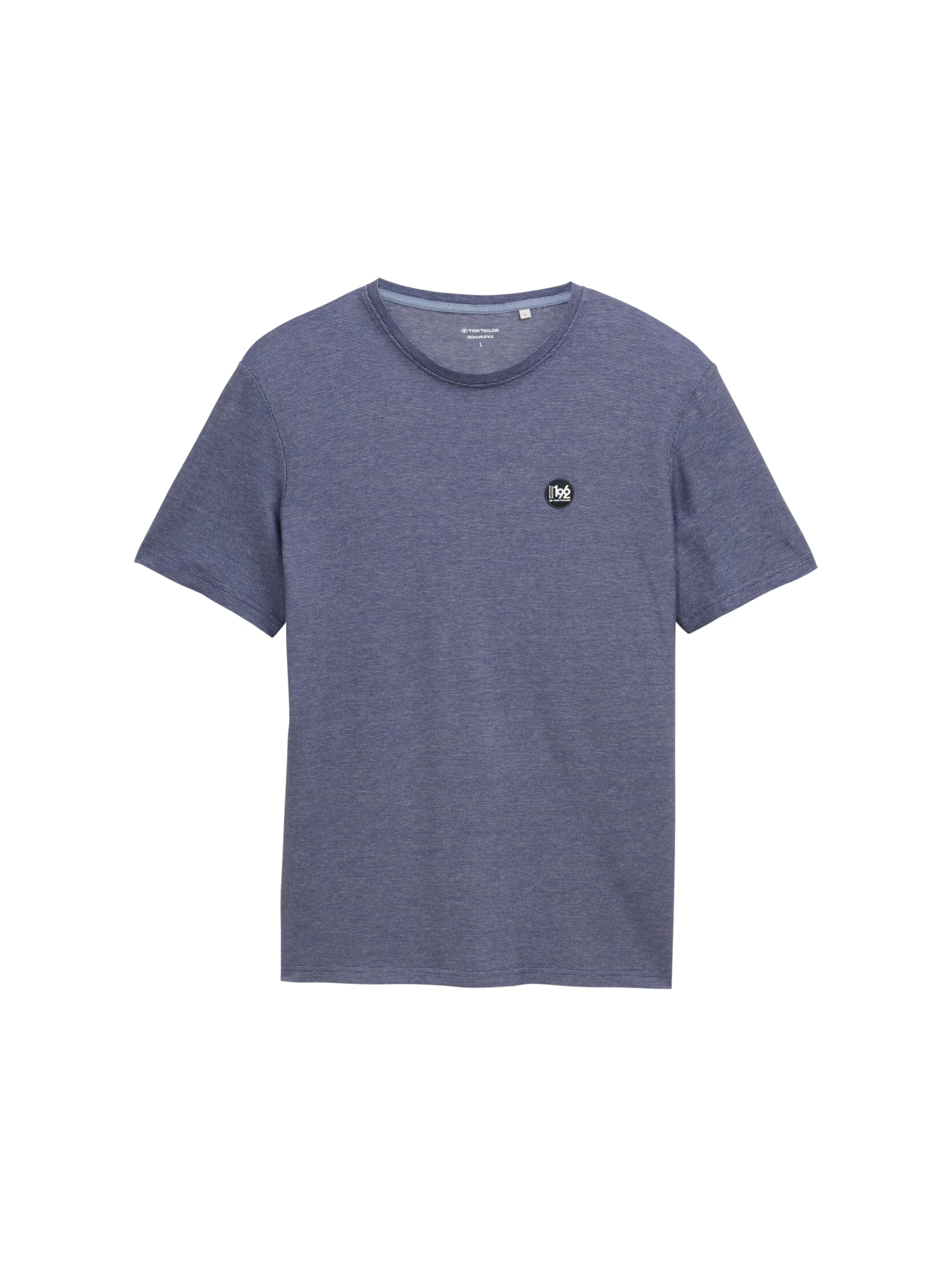 TOM TAILOR Men's T-Shirt, 38144 - Crest Blue Multi Structure, S